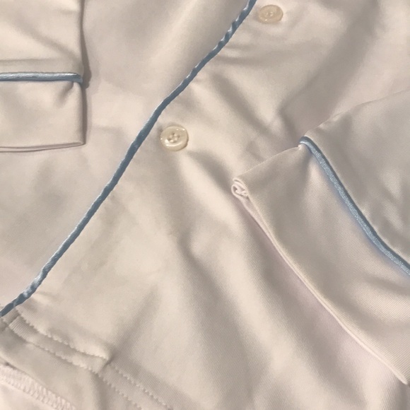 LTC Boutique Pajama Set Boys 8 White Blue Embroidered T Initial New with Tags - Picture 6 of 7